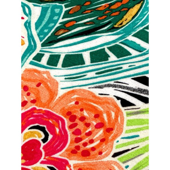 Chicos Short Sleeve Blouse Vibrant Multi Colored Floral Abstract Print V Neck - Picture 10 of 10